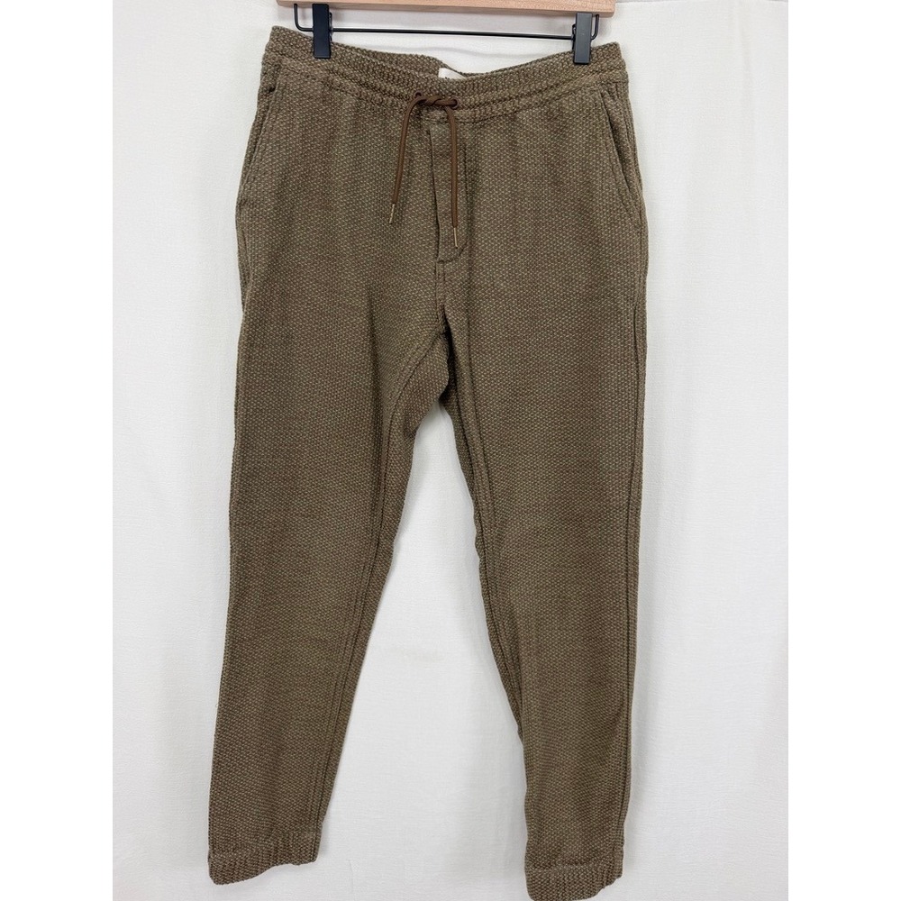 Taylor Stitch The Apres Pant Mens Small 36 Olive Green Tweed Waffle Lounge Pants